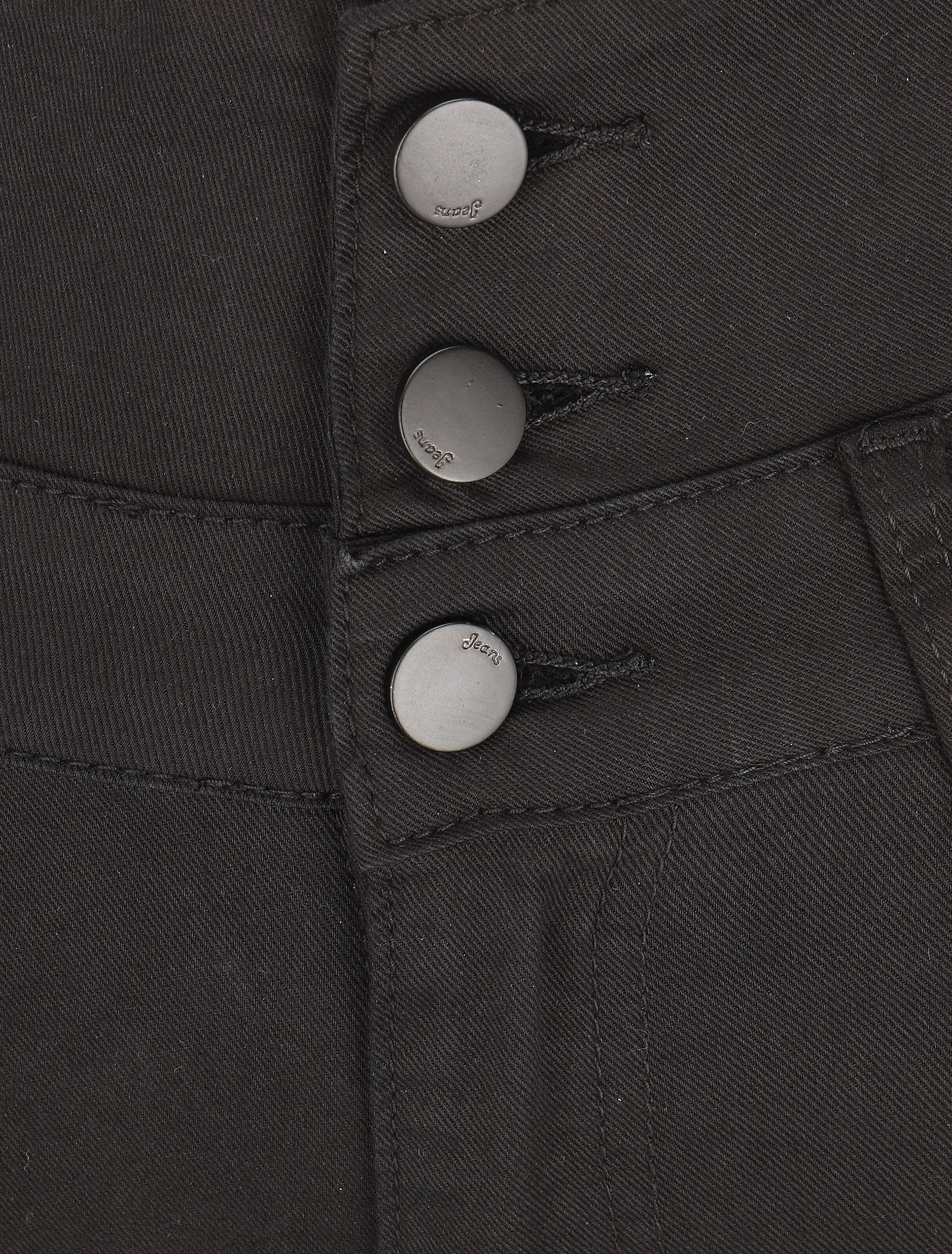 Jean skinny push up taille haute 3 boutons - Noir - 3