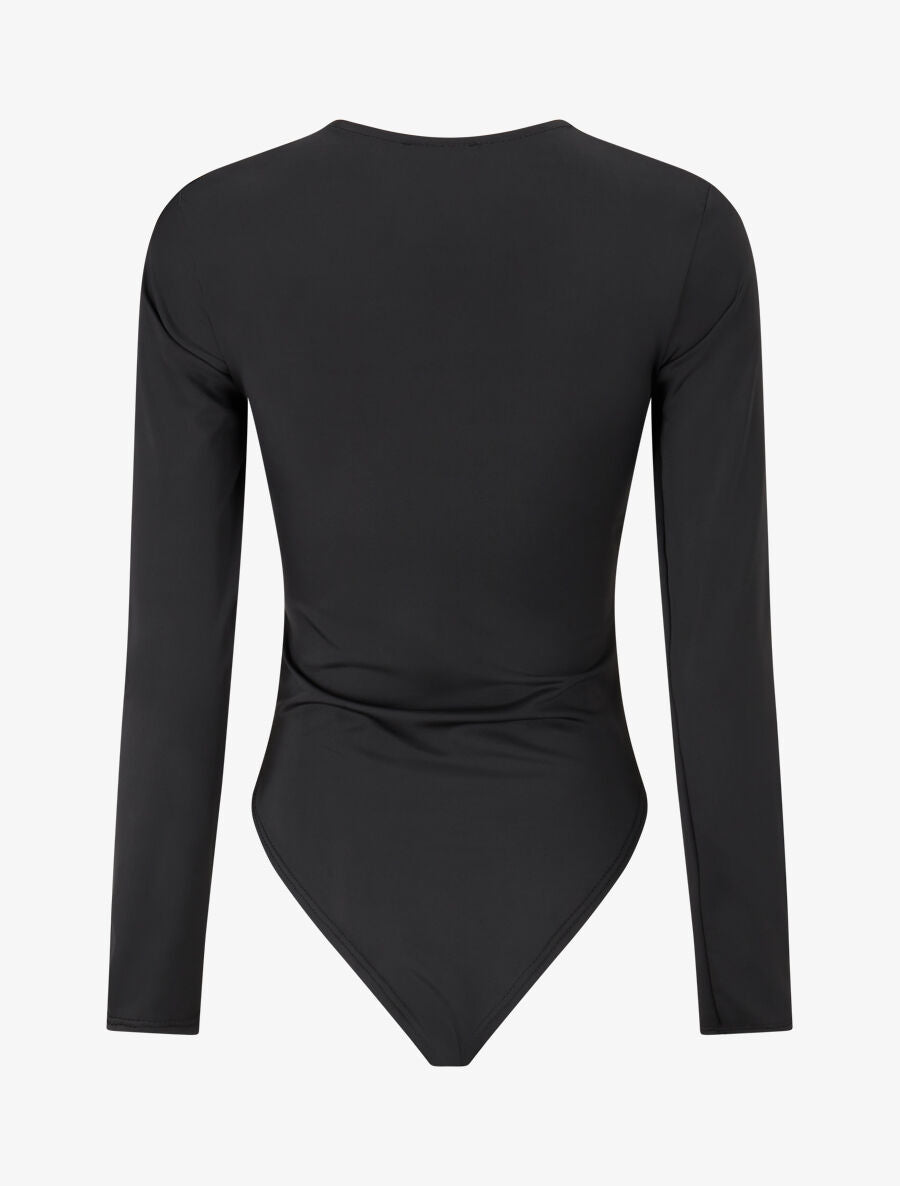 Body stretch à décolleté torsadé - Noir - 2