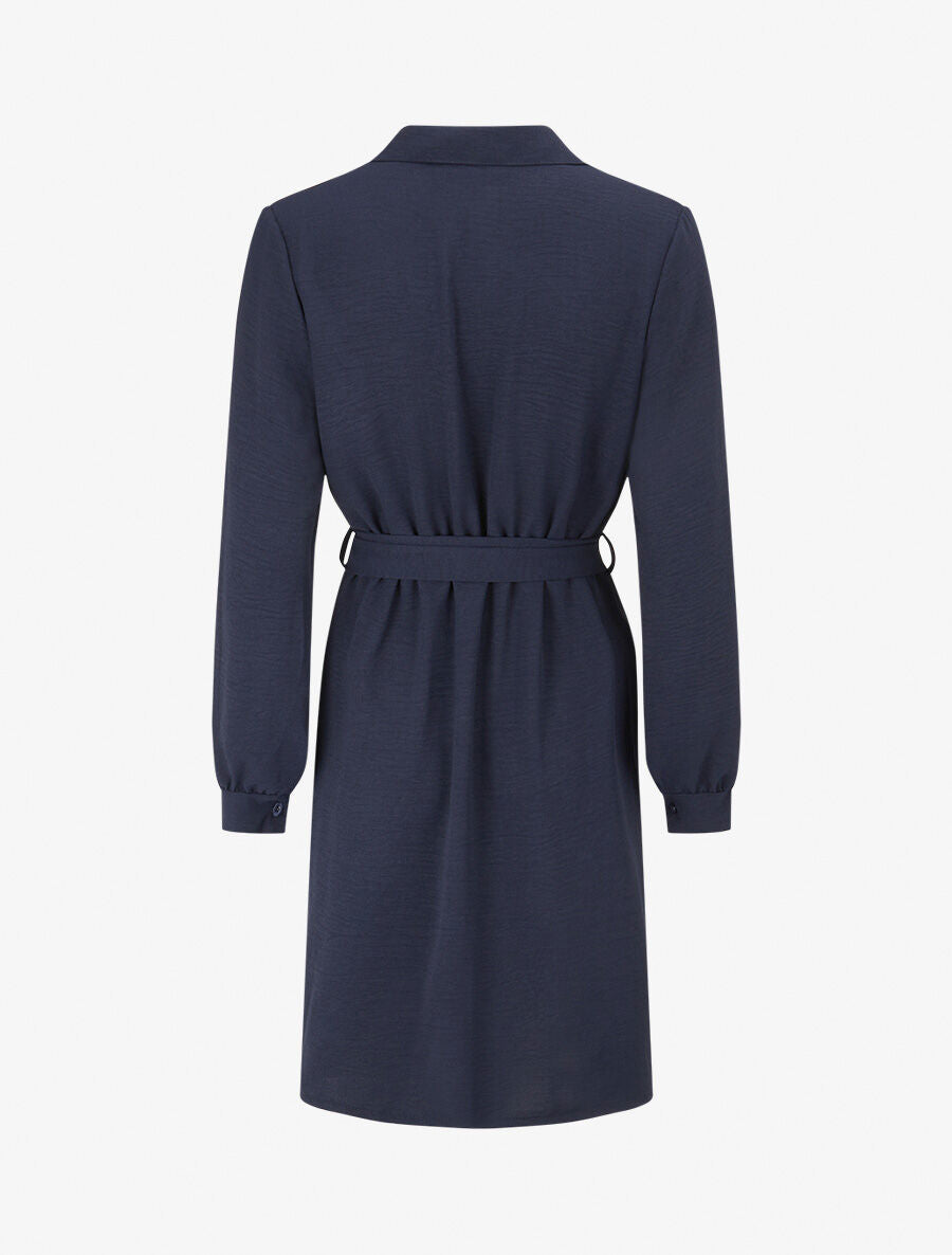 Robe chemise effet drapé - Marine - 2