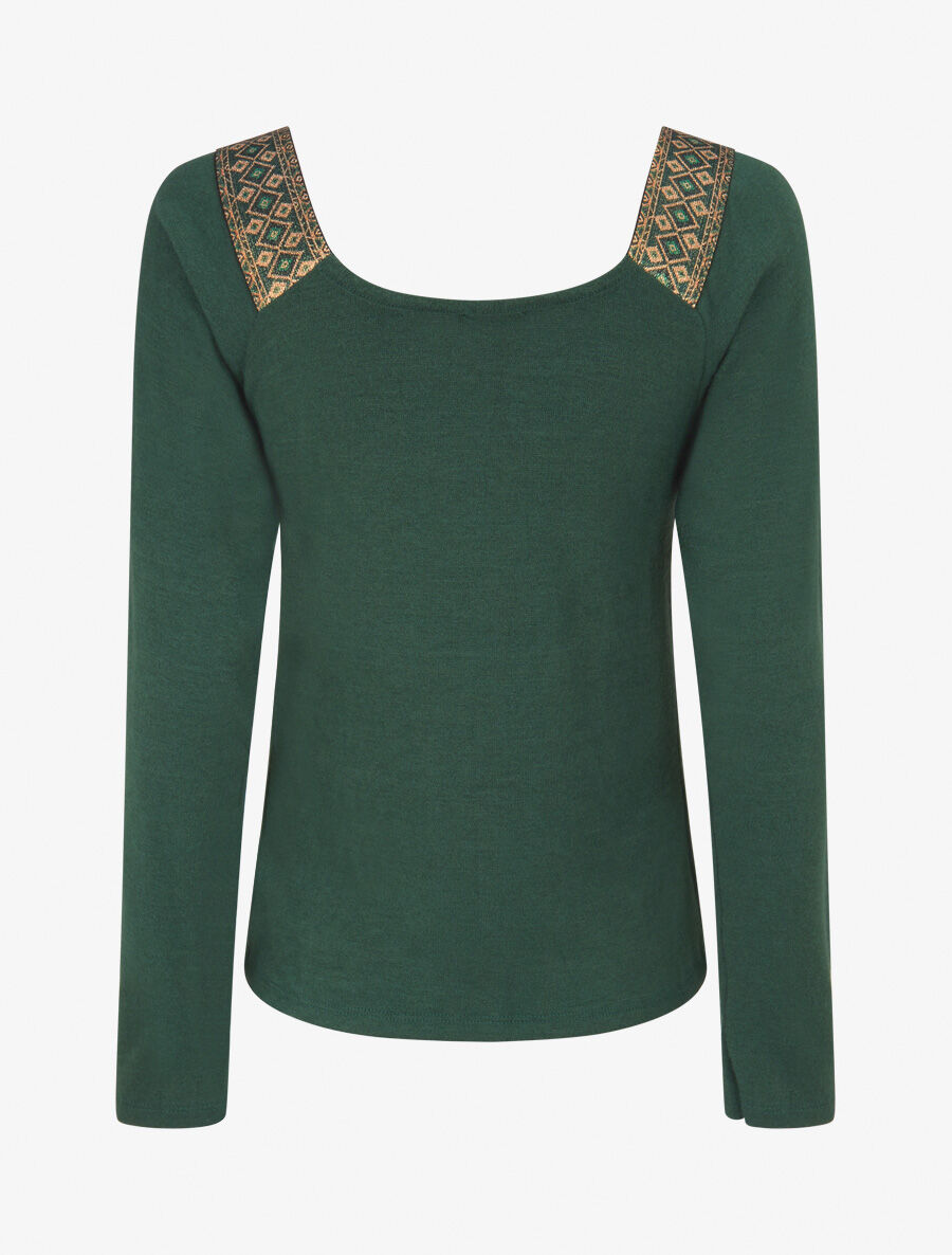 Top à col carré imprimé irisé - Vert - 2