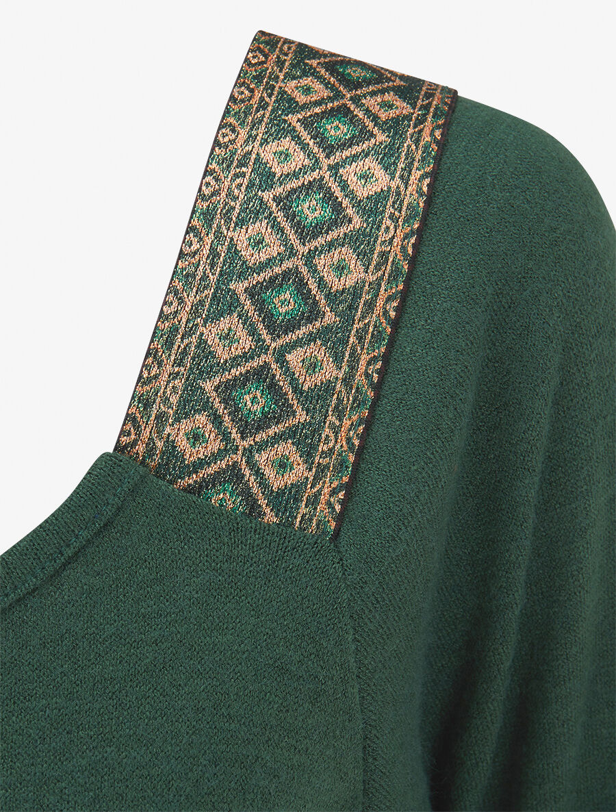 Top à col carré imprimé irisé - Vert - 3