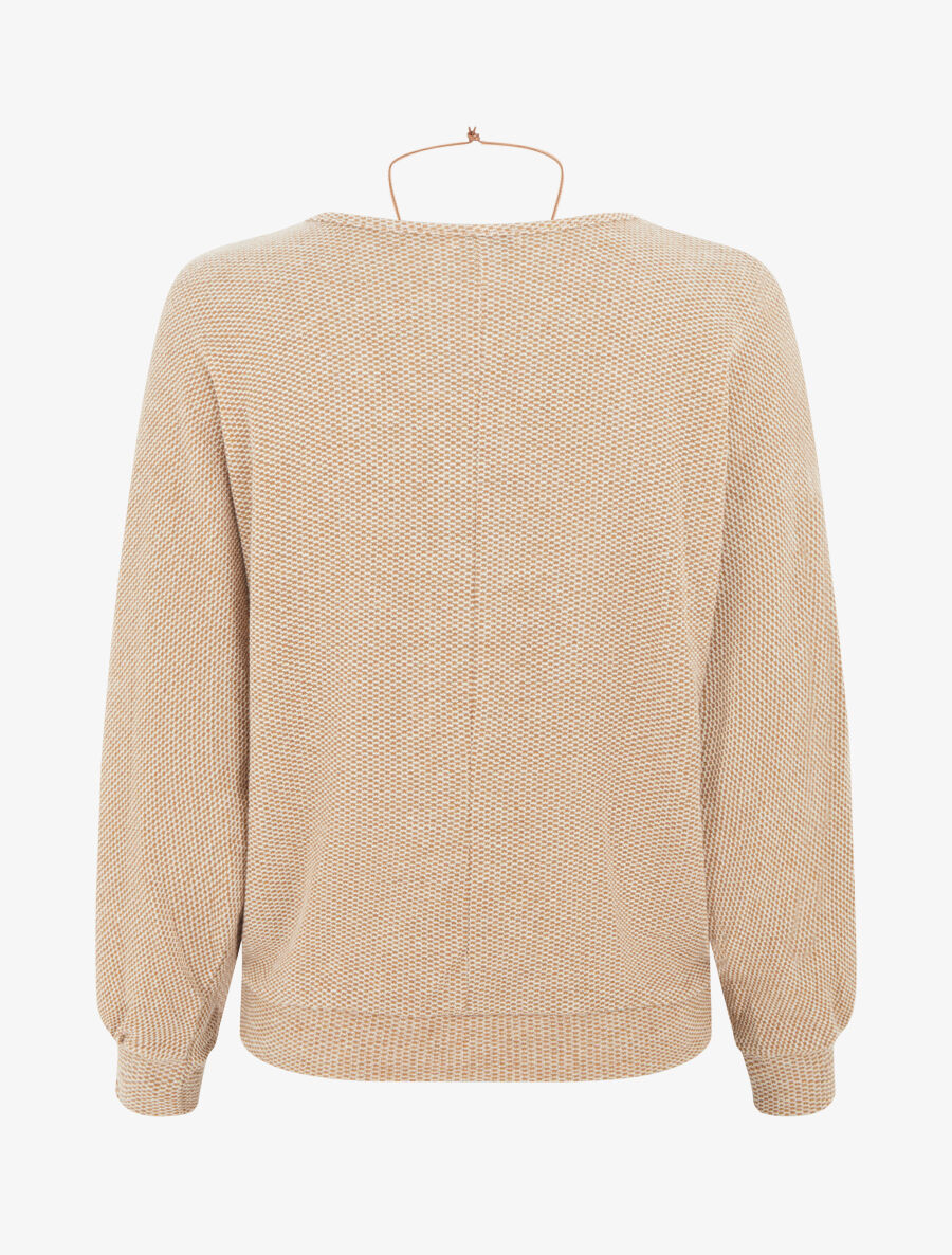 Pull fin à col rond - Camel - 2