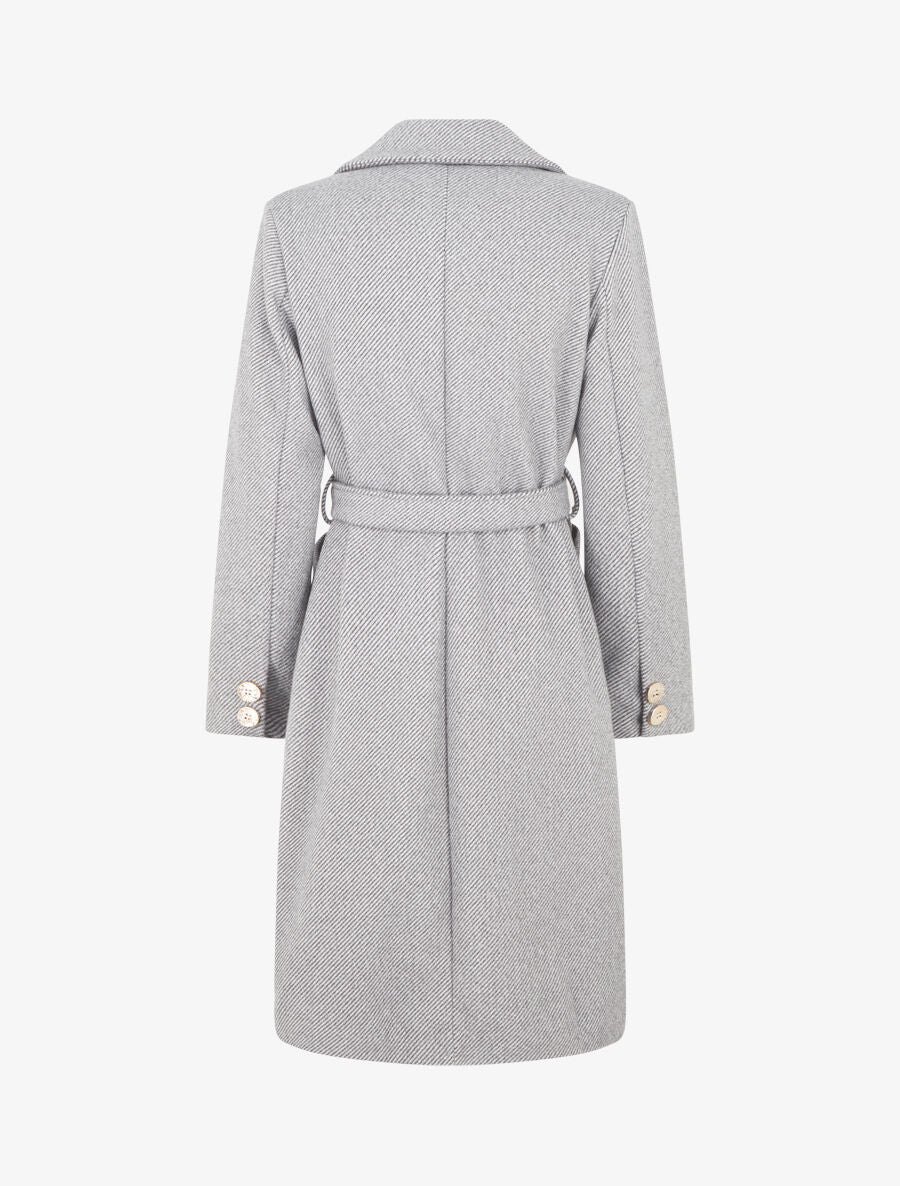 Manteau uni à boutons décoratifs - Gris - 2