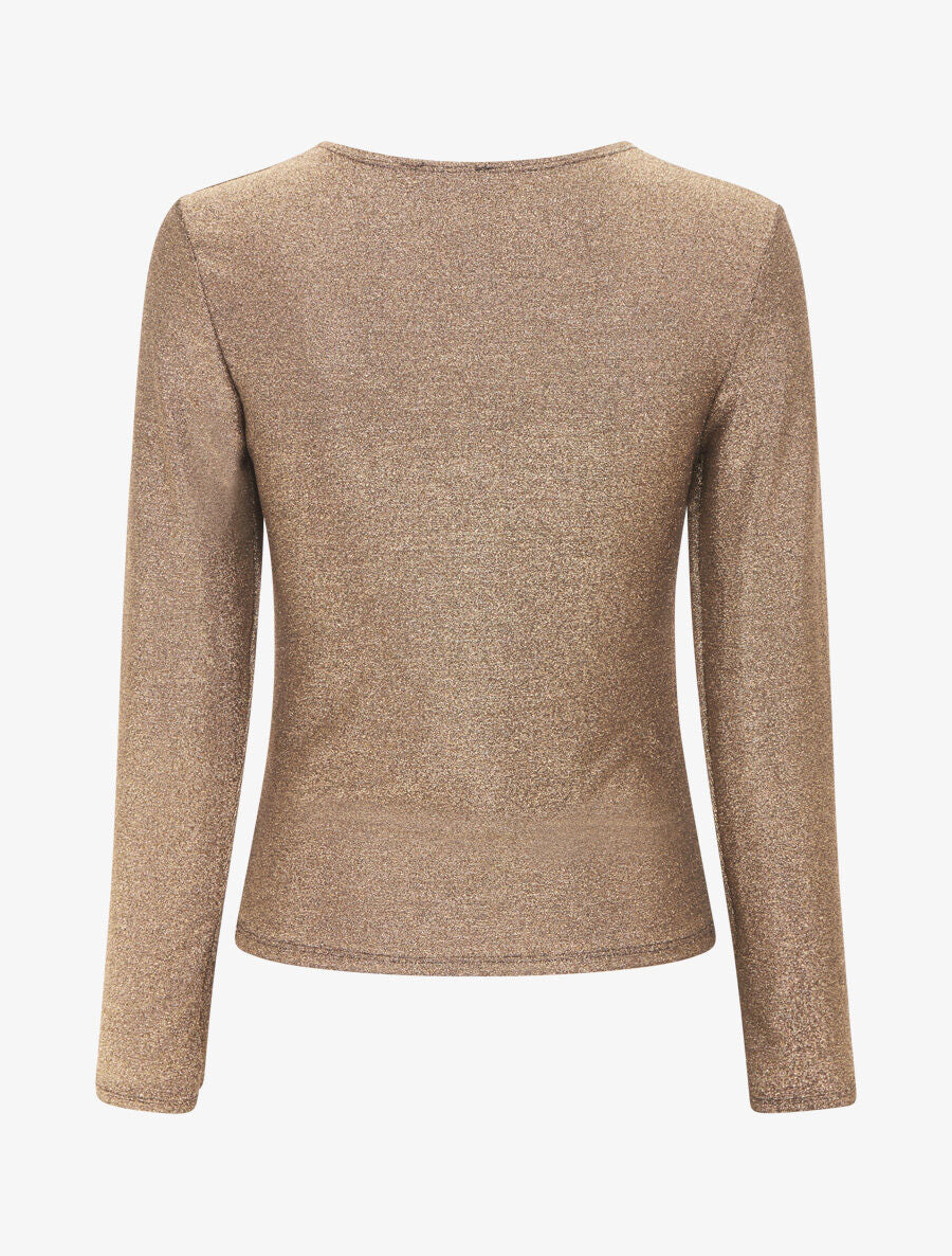 Top irisé à col rond - Or - 2