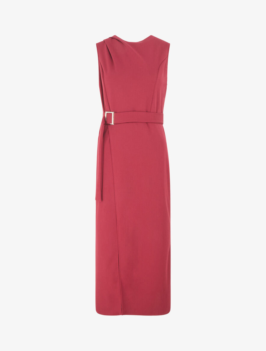 Robe longue superposée et liens à nouer - Bordeaux - 1