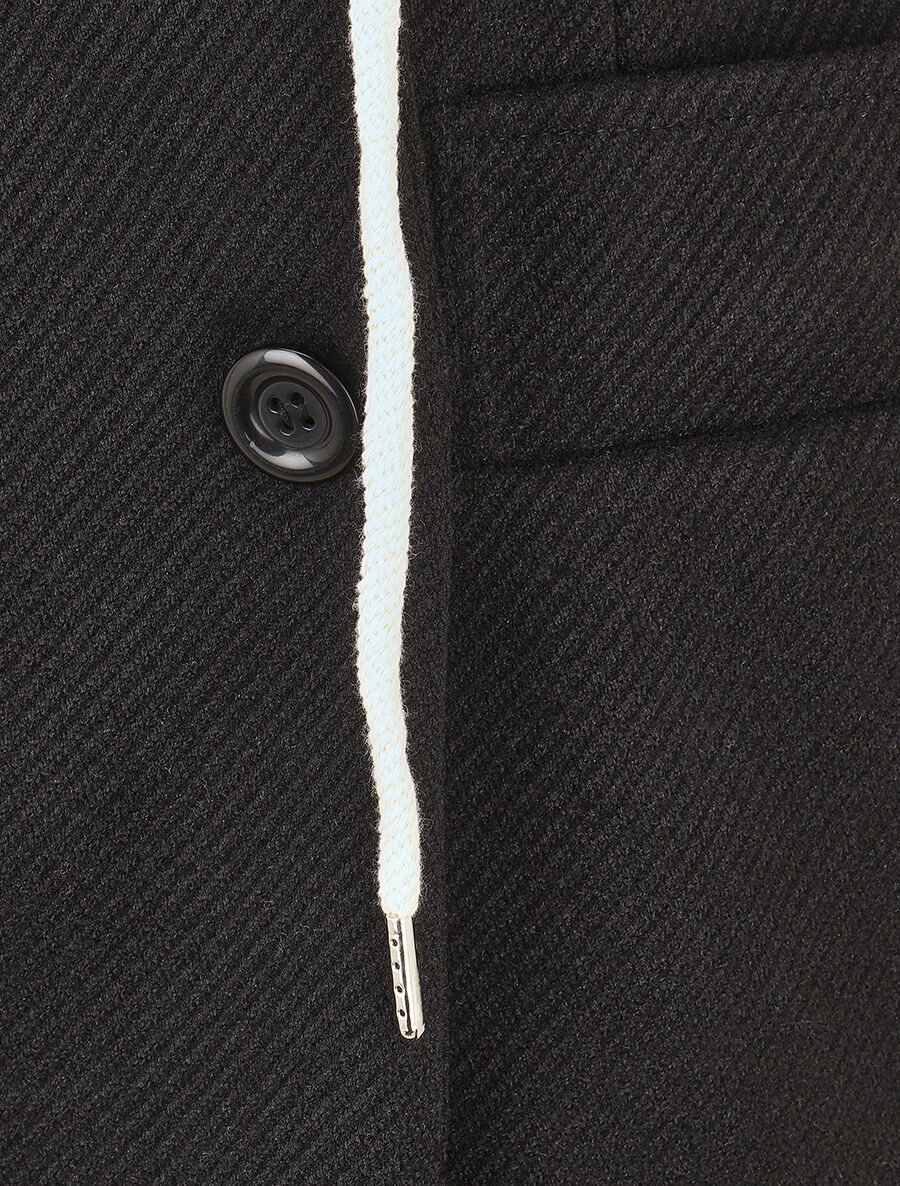 Manteau à capuche style sweat - Noir - 3