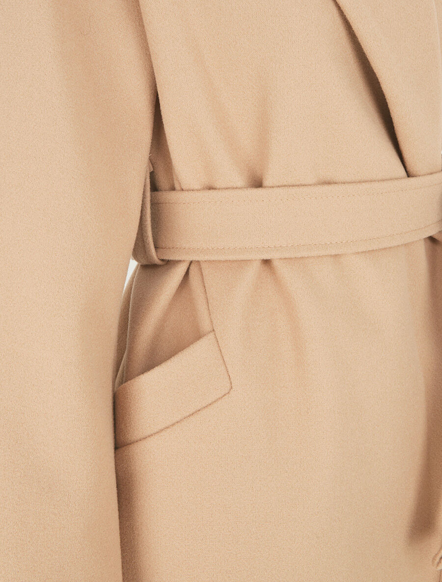 Manteau long uni ceinturé - Camel - 3