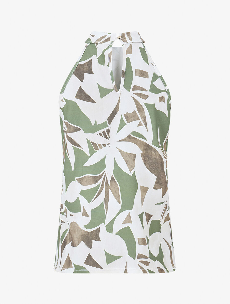 Top sans manches imprimé graphique - Kaki - 2