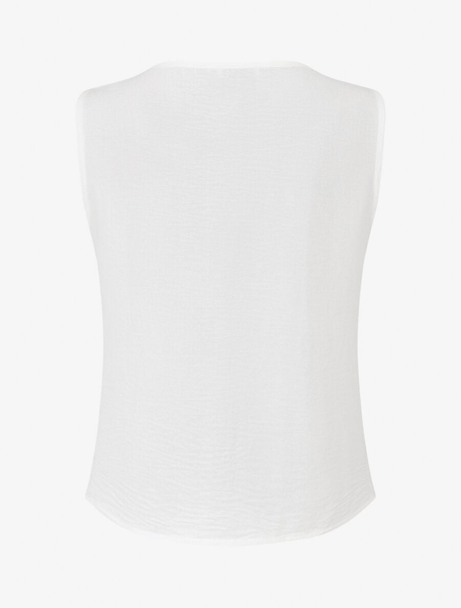 Top sans manches à col asymétrique - Blanc - 2