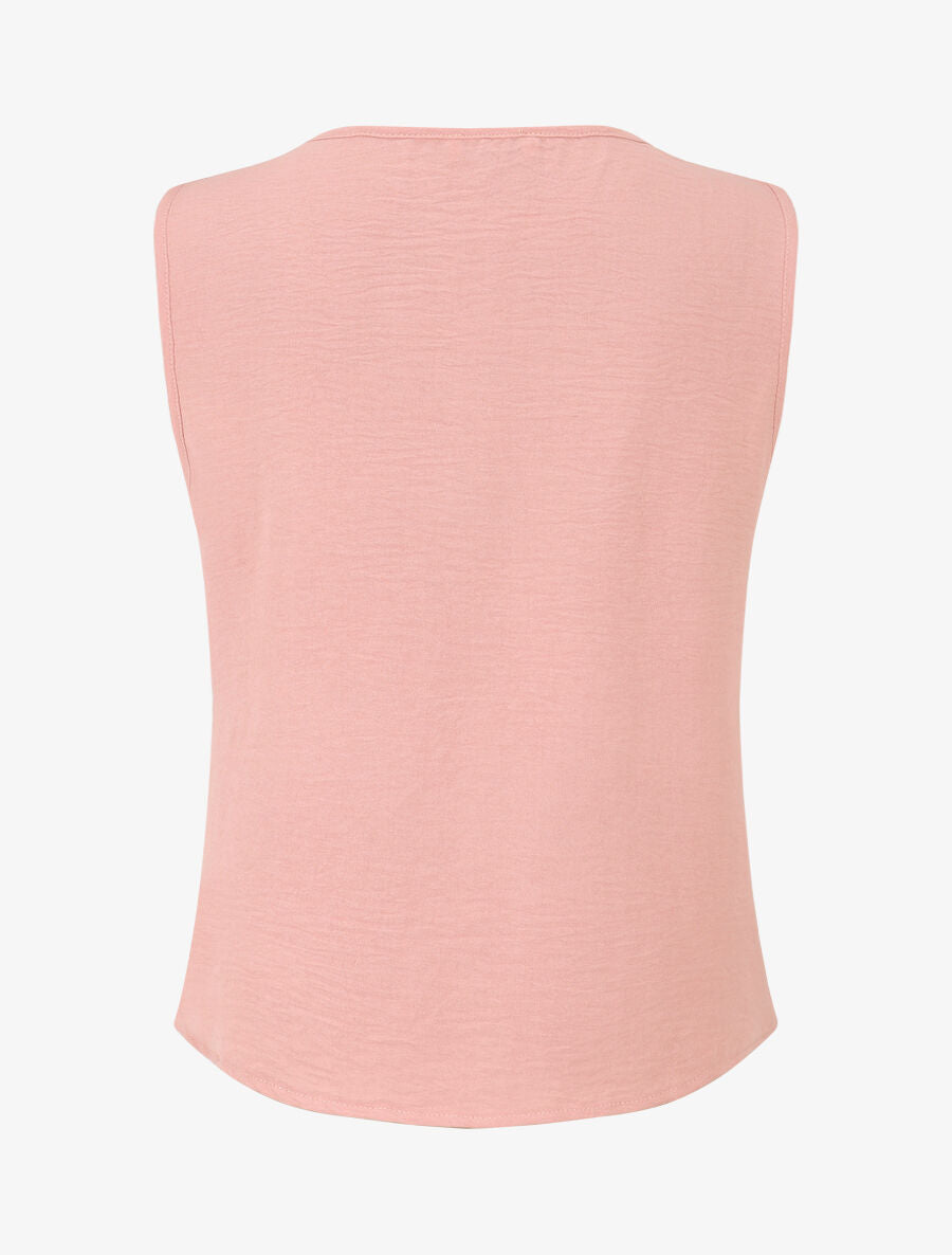 Top sans manches à col asymétrique - Rose - 2