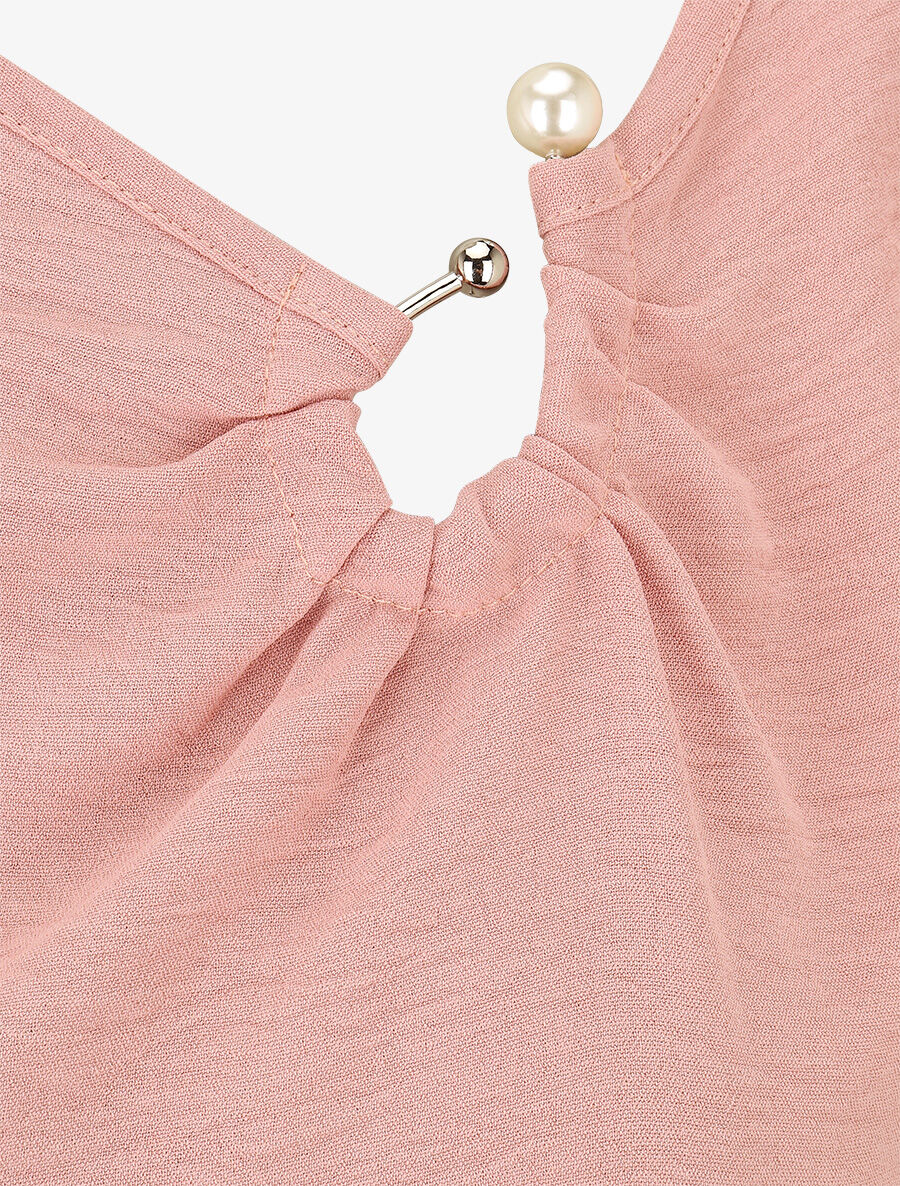 Top sans manches à col asymétrique - Rose - 3