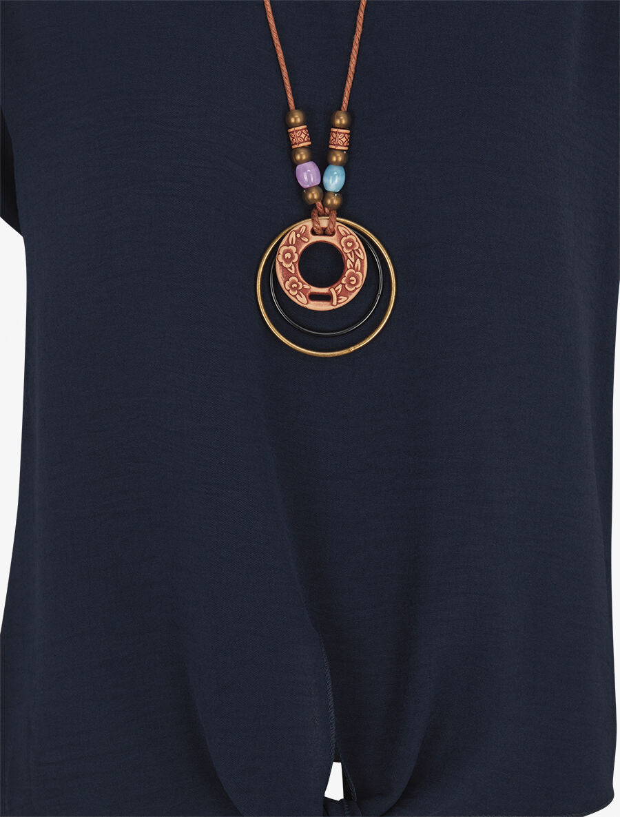 Top manches courtes à nouer - Marine - 3