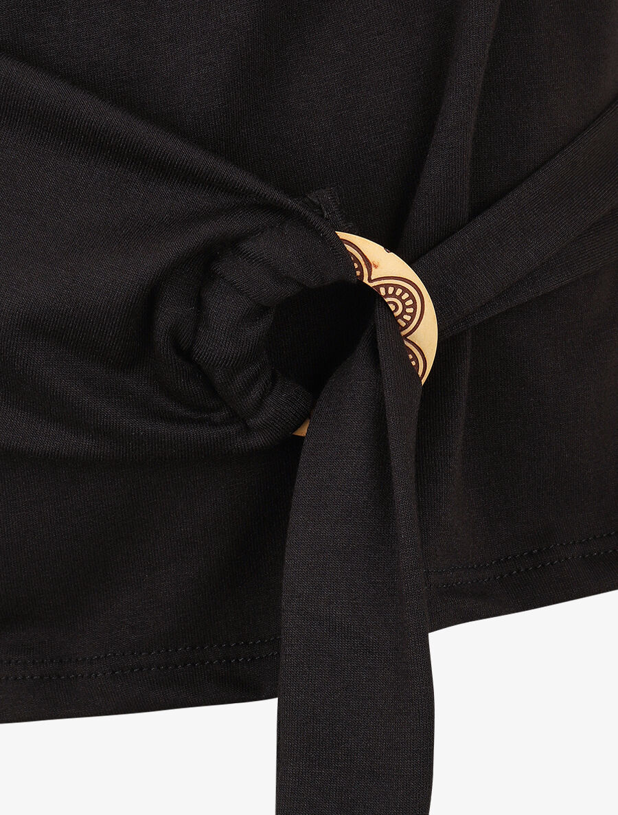 Top droit sans manches col bénitier - Noir - 3