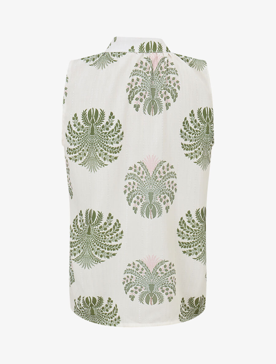 Top sans manches à imprimé fantaisie - Kaki - 2
