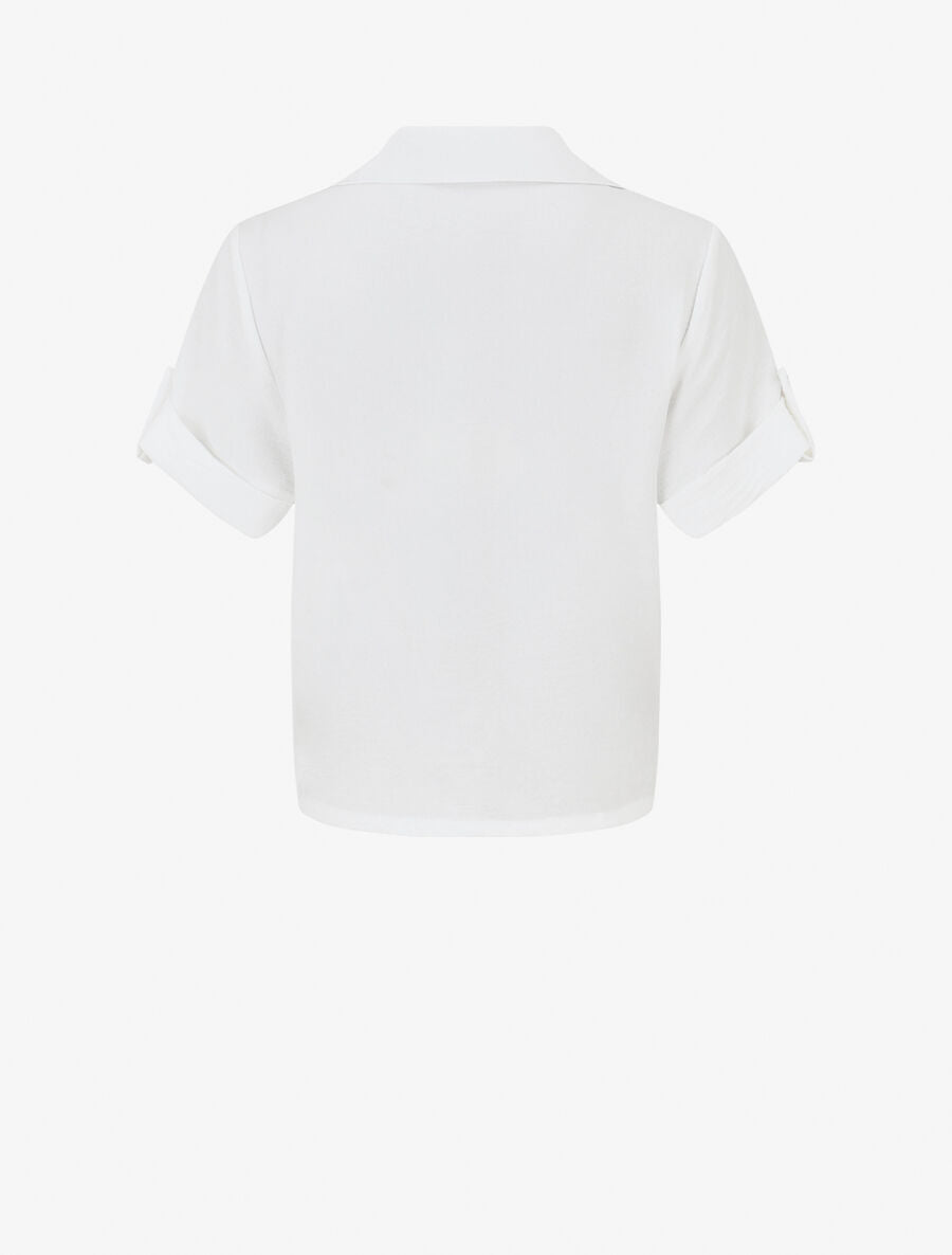 Chemise unie boutonnée - Blanc - 2