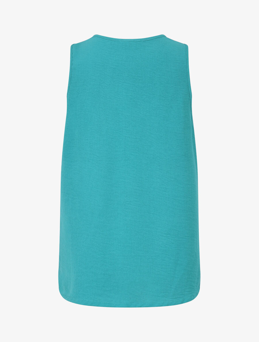 Top sans manches col bénitier à boucle - Turquoise - 2
