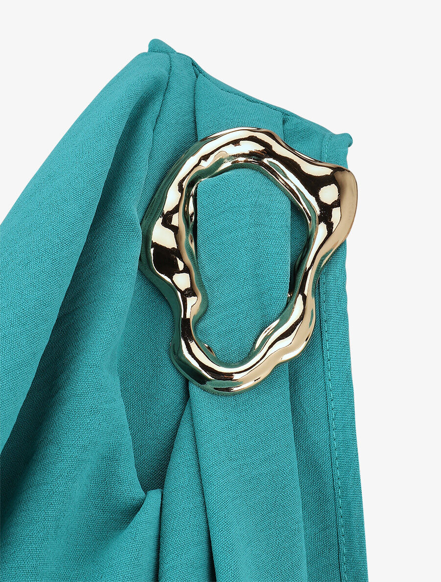 Top sans manches col bénitier à boucle - Turquoise - 3