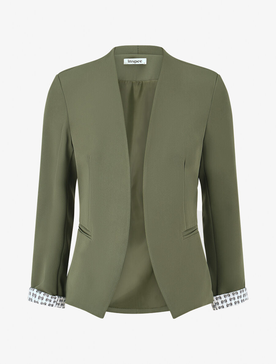 Veste droite à épaulettes - Kaki - 1