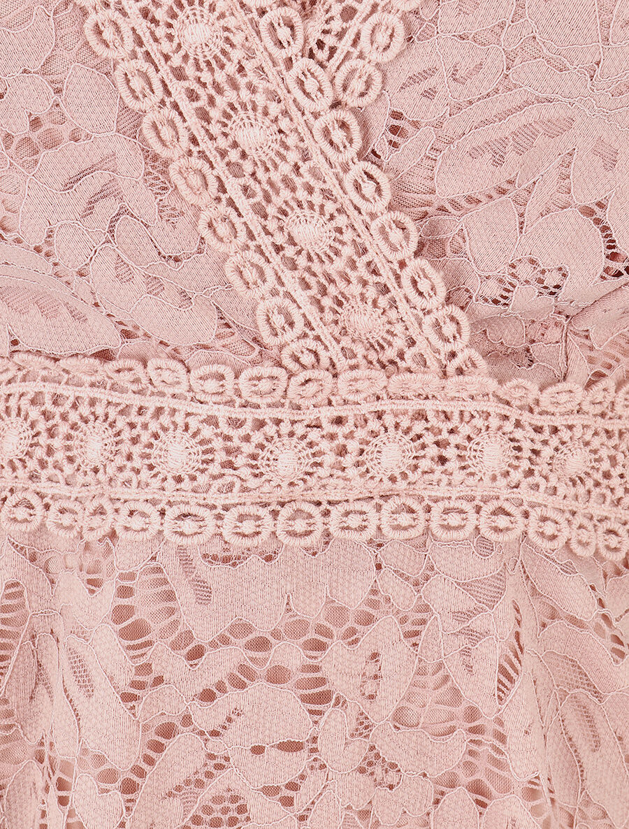 Top ajusté sans manches en dentelle - Rose - 3