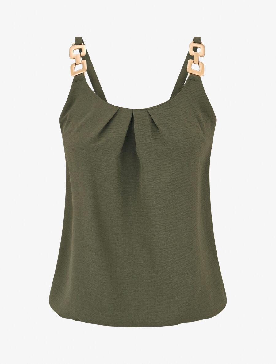 Top droit bretelles fantaisies - Kaki - 1