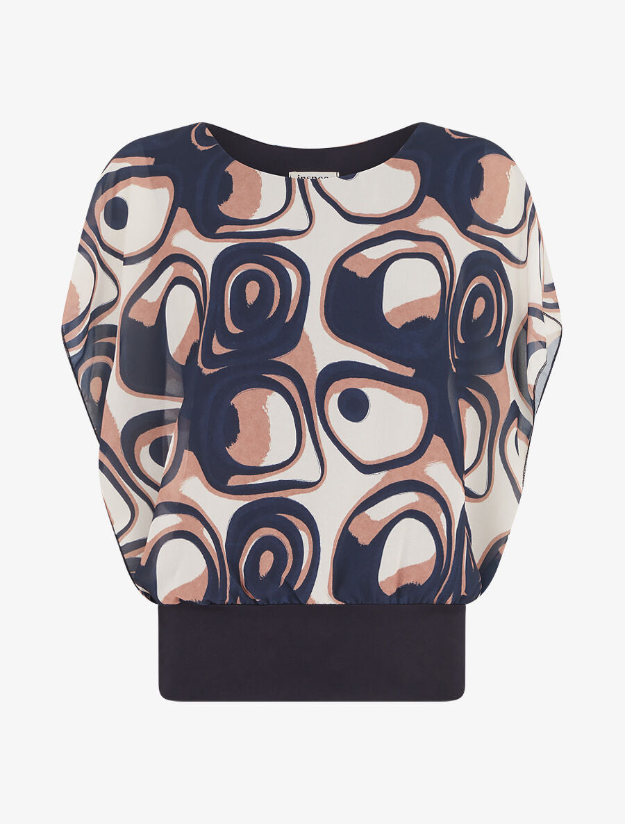 Top manches courtes imprimé graphique - Marine - 4