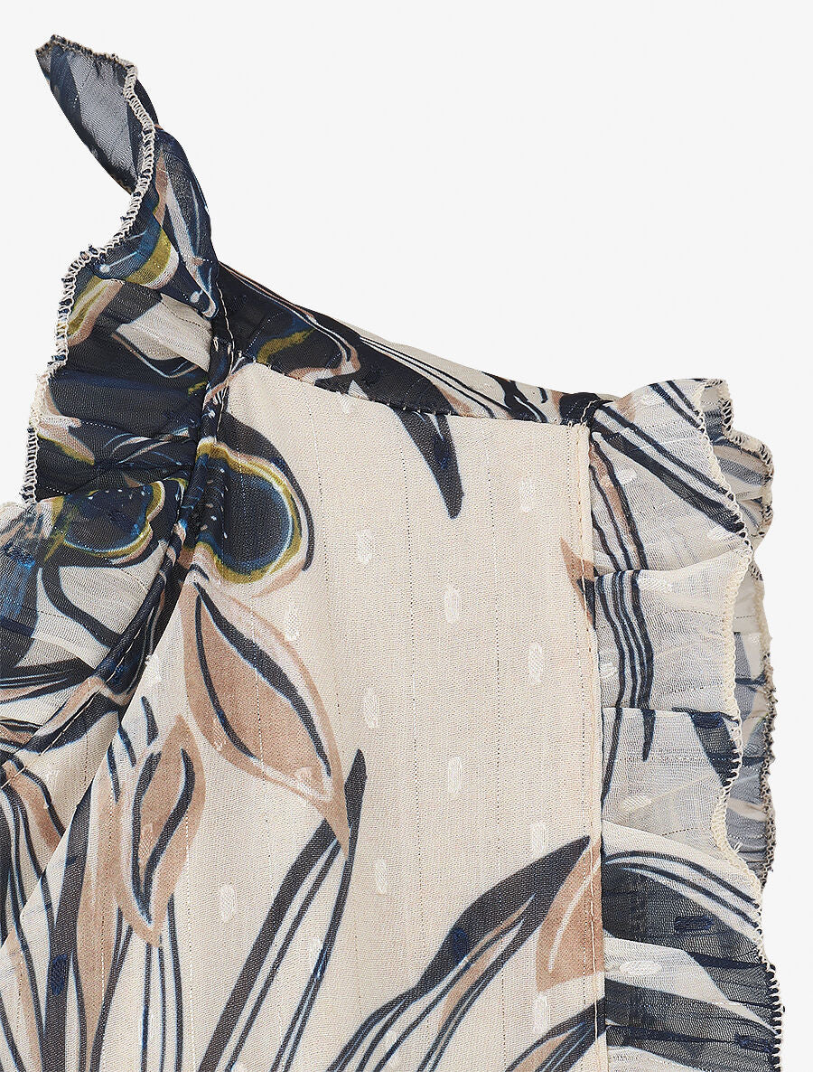 Top sans manches irisé imprimé fleuri - Marine - 3