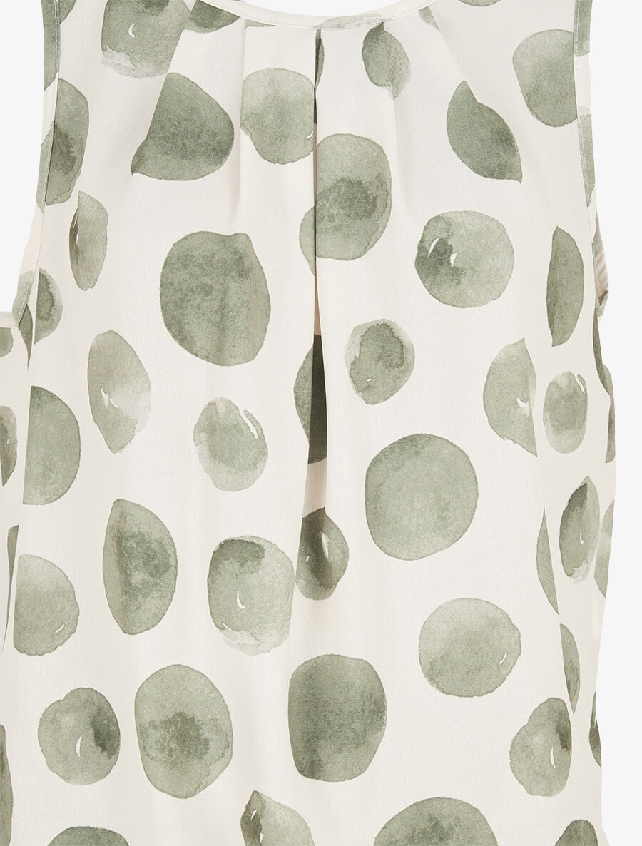 Top sans manches imprimé ronds - Kaki - 3