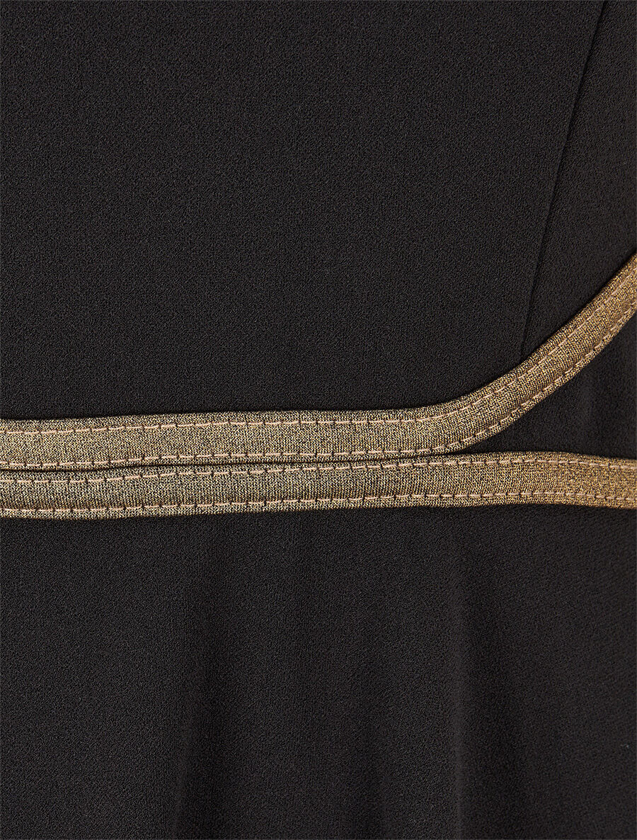 Robe patineuse à taille soulignée - Noir - 3