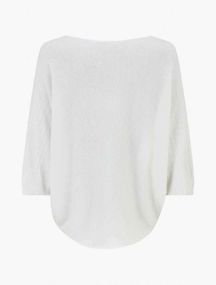 Pull irisé à manches style chauves-souris - Blanc - 2