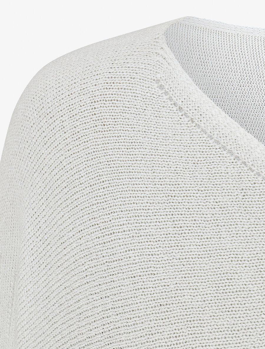 Pull irisé à manches style chauves-souris - Blanc - 3