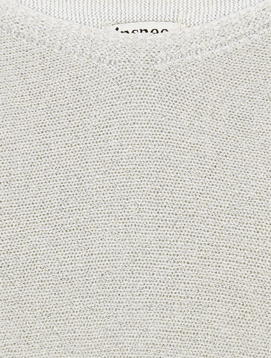 Pull irisé à manches style chauves-souris - Beige - 3