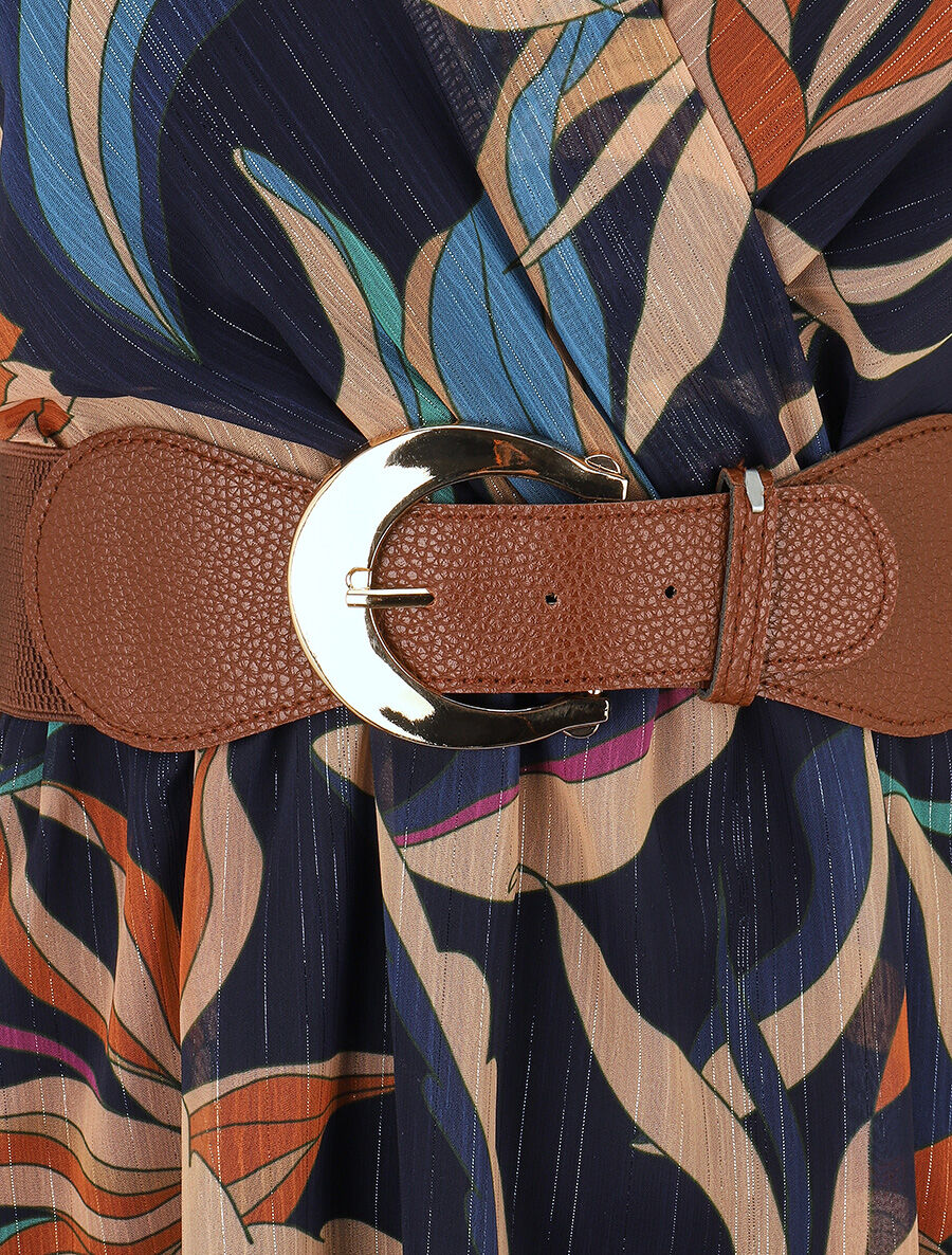 Robe courte sans manches imprimé floral irisé - Marine - 3