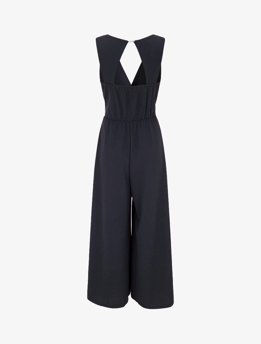 Combinaison unie dos ouvert - Marine - 2