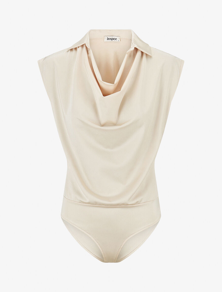 Body uni à col bénitier - Beige - 1
