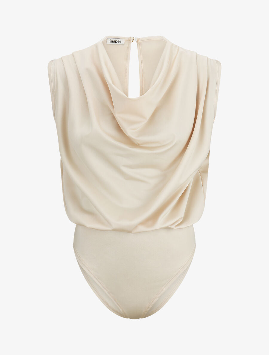 Body uni à col bénitier - Beige - 4