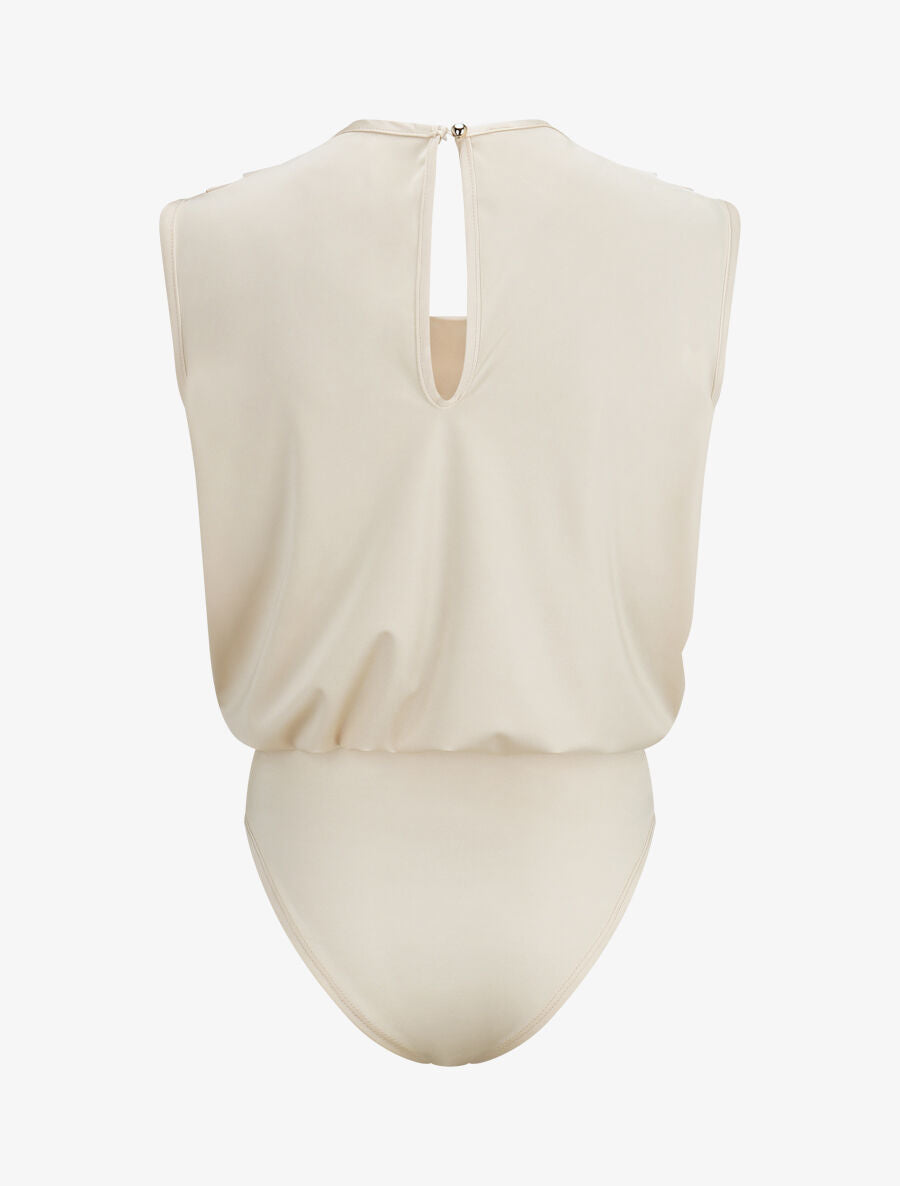 Body uni à col bénitier - Beige - 2
