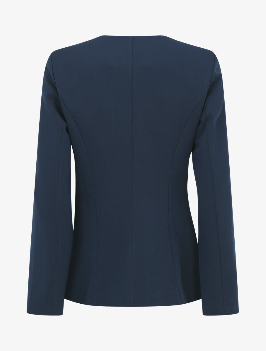 Veste unie boutonnée - Marine - 2