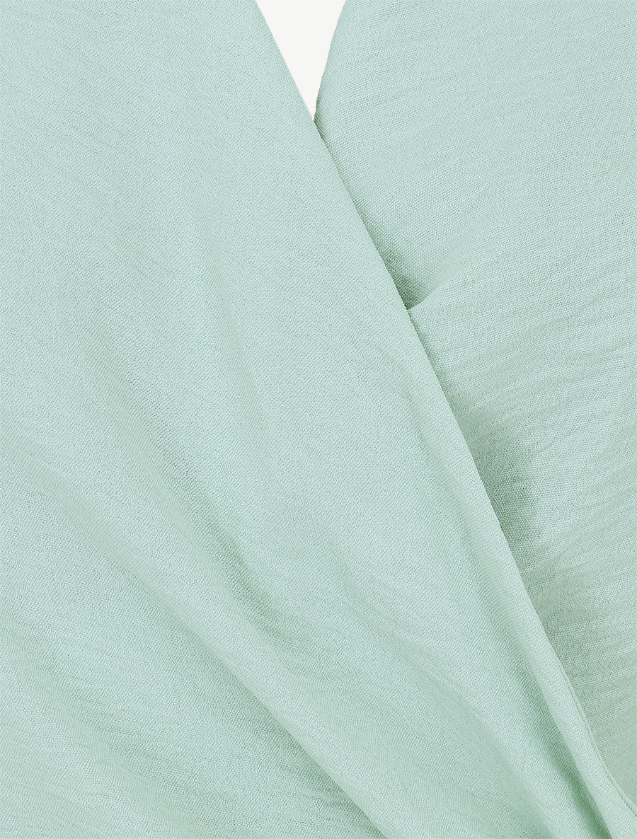 Top asymétrique élastiqué à col cache-coeur - Vert d&