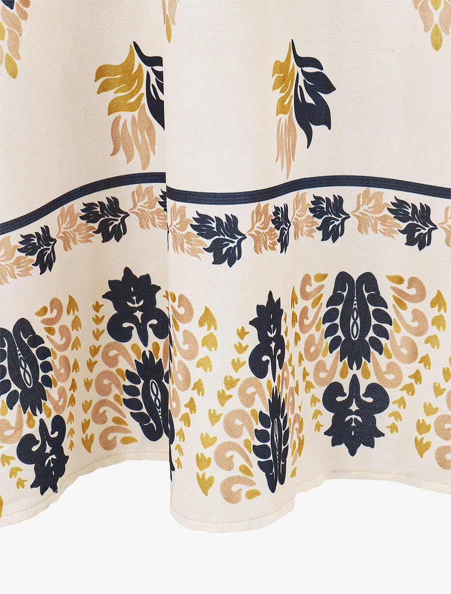Robe imprimé ikat à bretelles en chaîne - Marine - 3