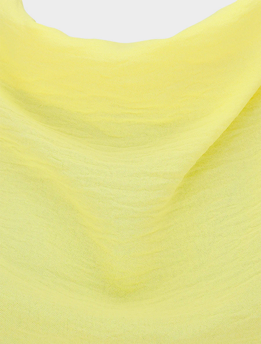 Top asimmetrico effetto drappeggiato - Giallo