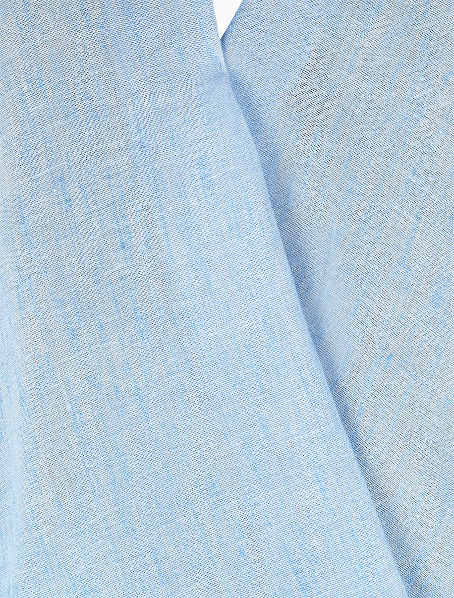 Top ample cache-coeur à manches courtes - Bleu ciel - 3