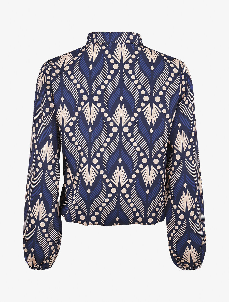 Blouse imprimé fantaisie - Marine - 2