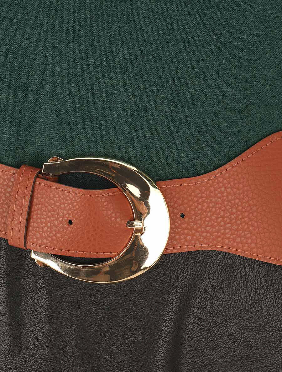 Robe patineuse bimatière - Vert - 3