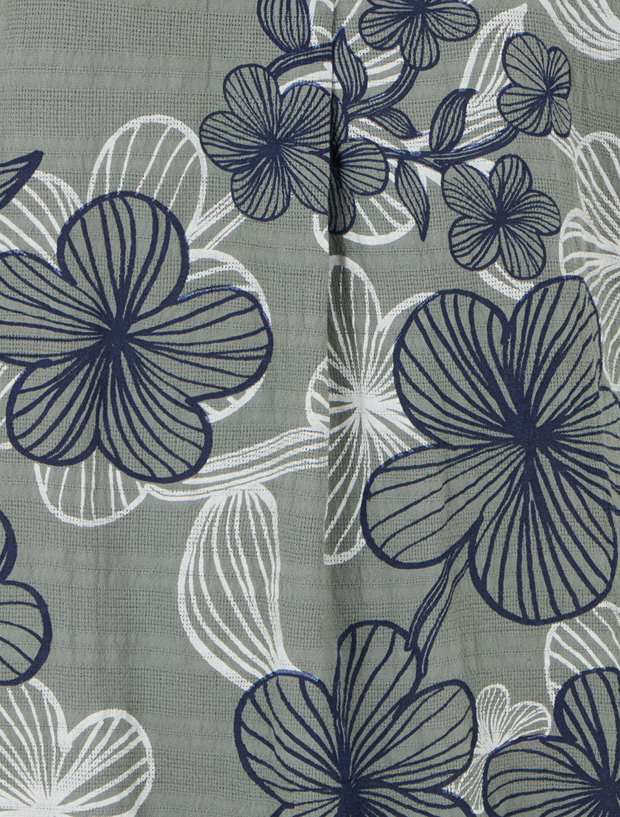 Blouse imprimé hawaïen effet lin - Kaki - 3