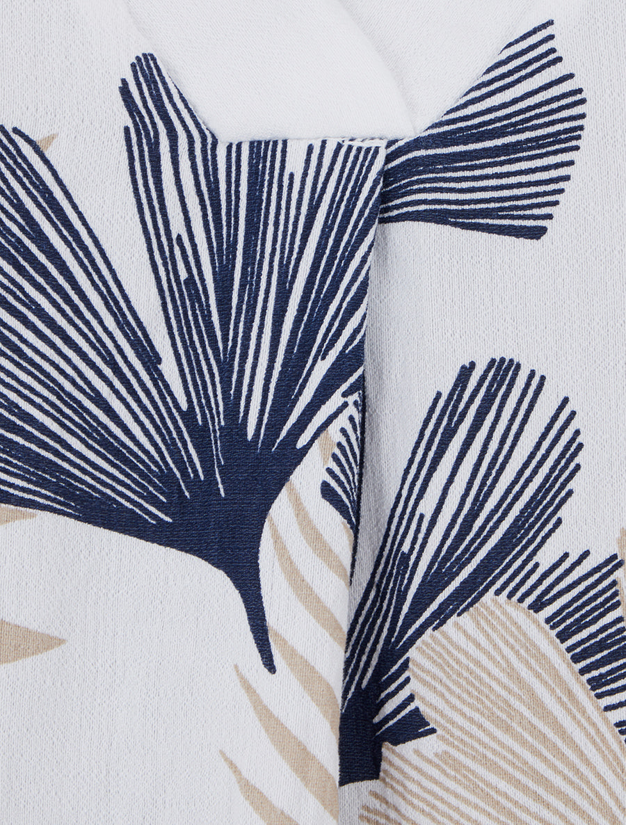 Blouse sans manches imprimé feuillage - Marine - 3