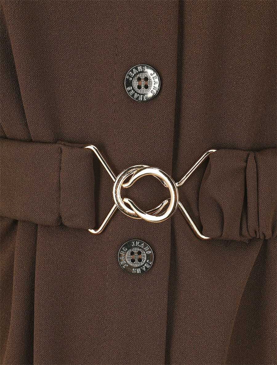 Chemise cintrée à ceinture élastique - Marron - 3