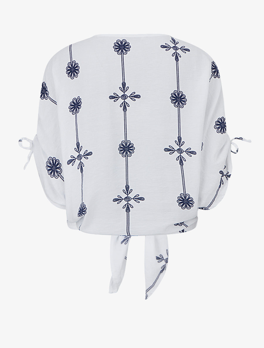 Chemisier boutonné à manches courtes effet lin - Blanc - 2