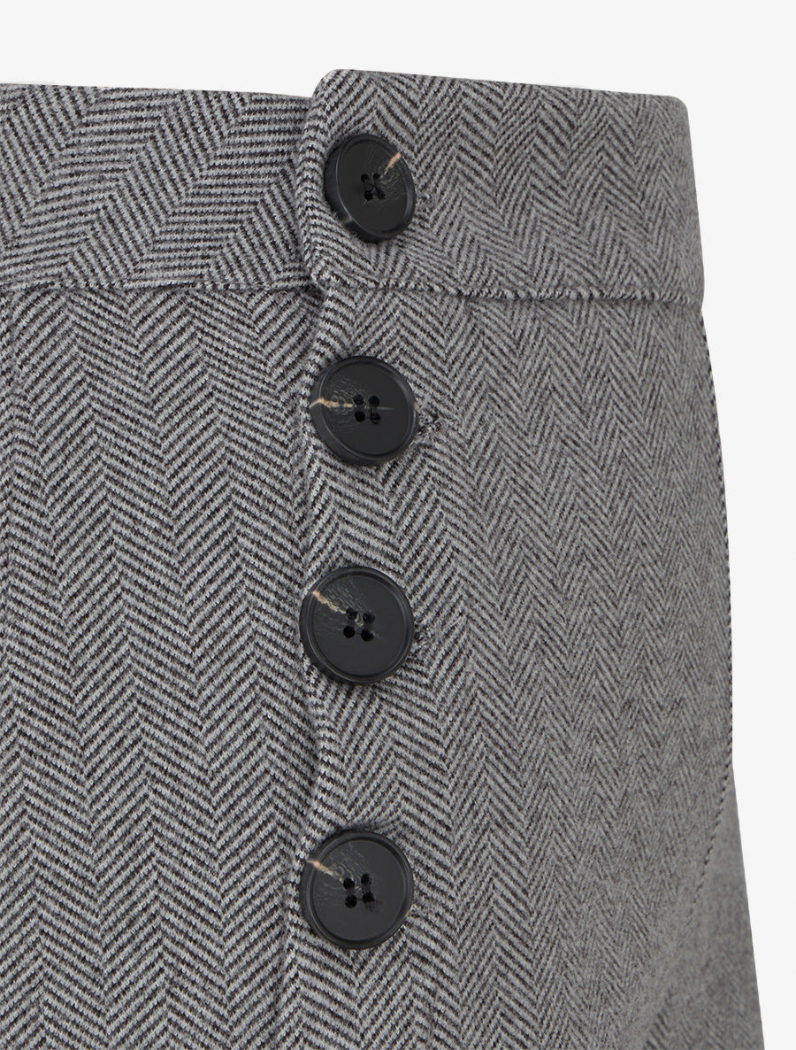 Pantaloni a palazzo dritti stampati a spina di pesce - Grigio