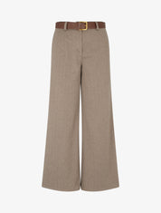 Pantalon ample imprimé chevron - Beige - 1