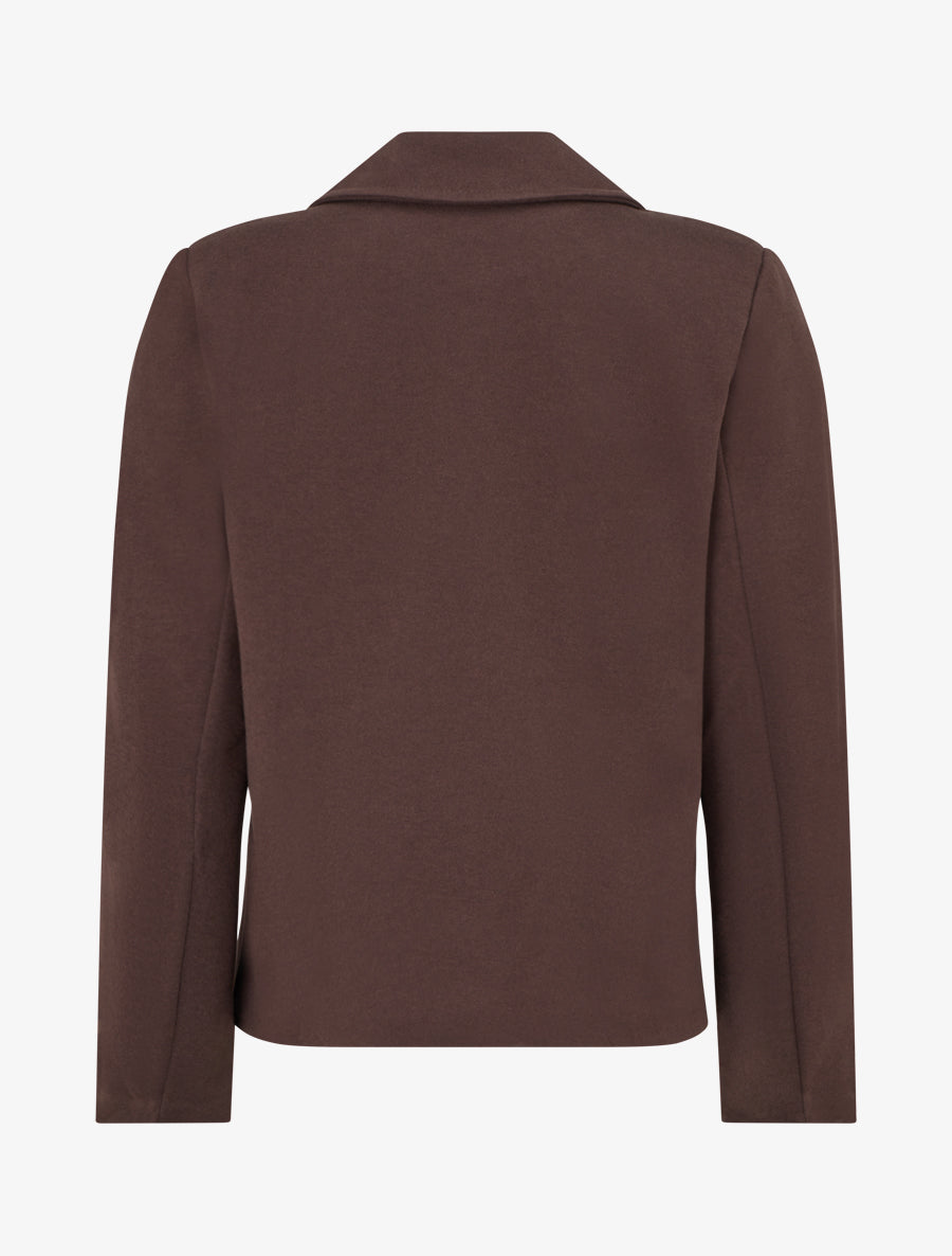 Veste droite croisée - Marron - 2